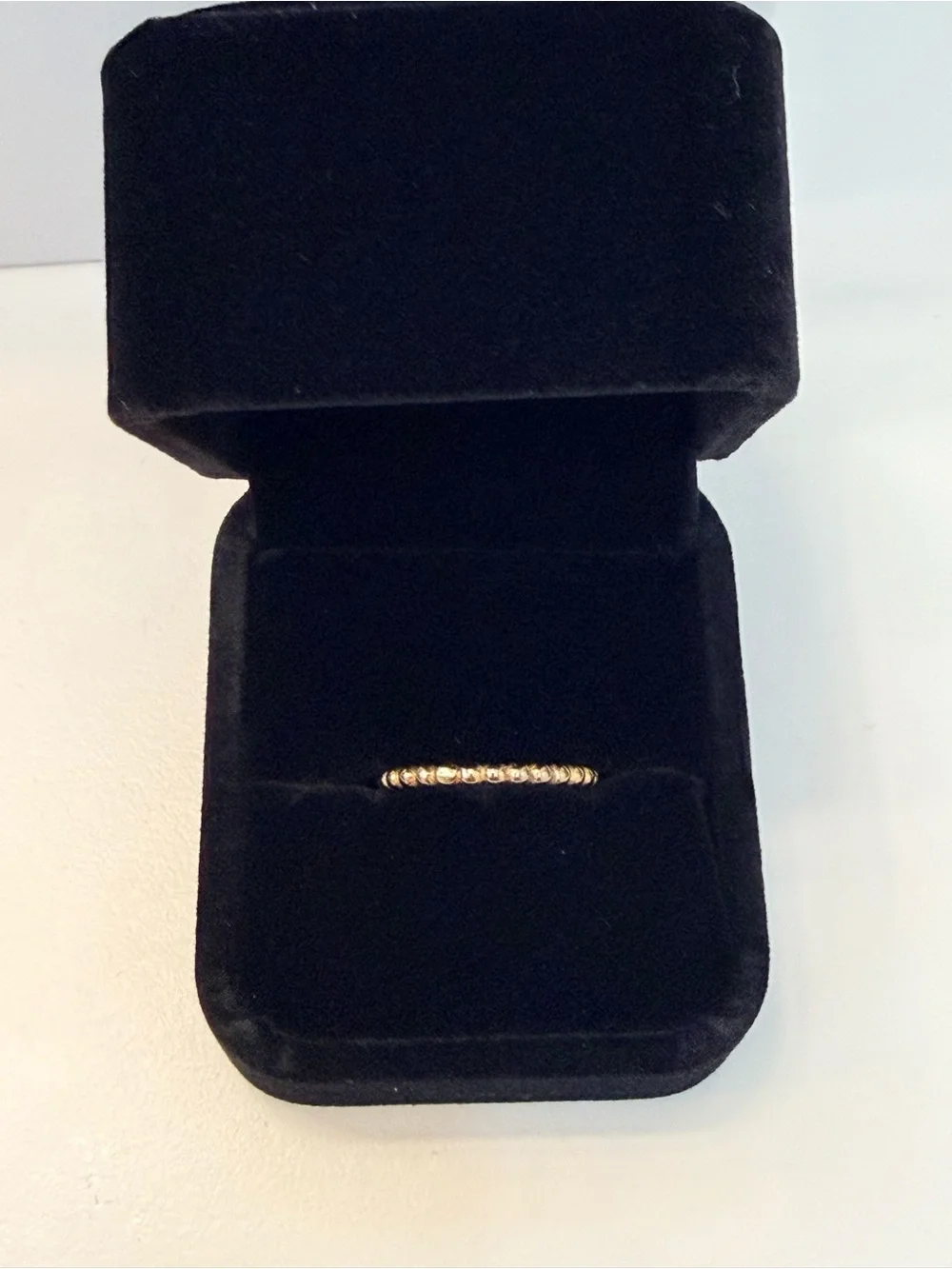 Gold Tone Beaded Stackable Band Ring, Size 6